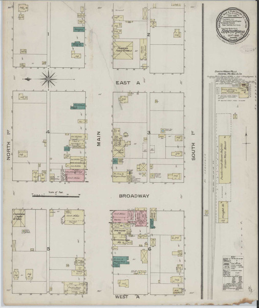 Santa Maria California 1886 - Fire Insurance Index - Old Map Reprint