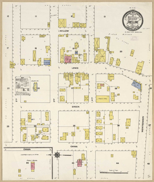Snelling California 1910 - Fire Insurance Index - Old Map Reprint