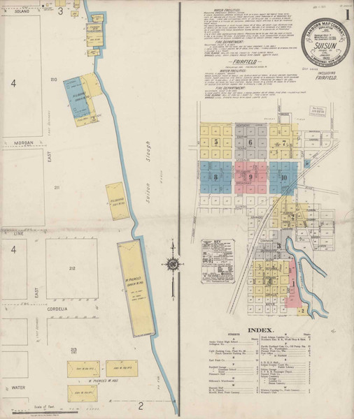 Suisun California 1920 - Fire Insurance Index - Old Map Reprint Suisun California 1920 - Fire Insurance Index - Old Map Reprint