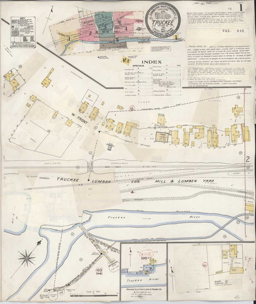 Truckee California 1933 - Fire Insurance Index - Old Map Reprint Truckee California 1933 - Fire Insurance Index - Old Map Reprint