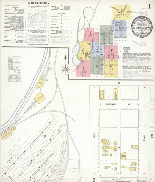 Tuolumne California 1905 - Fire Insurance Index - Old Map Reprint