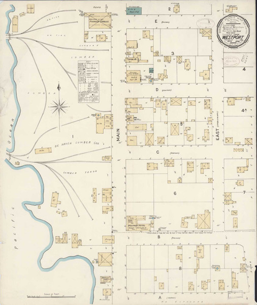 Westport California 1898 - Fire Insurance Index - Old Map Reprint