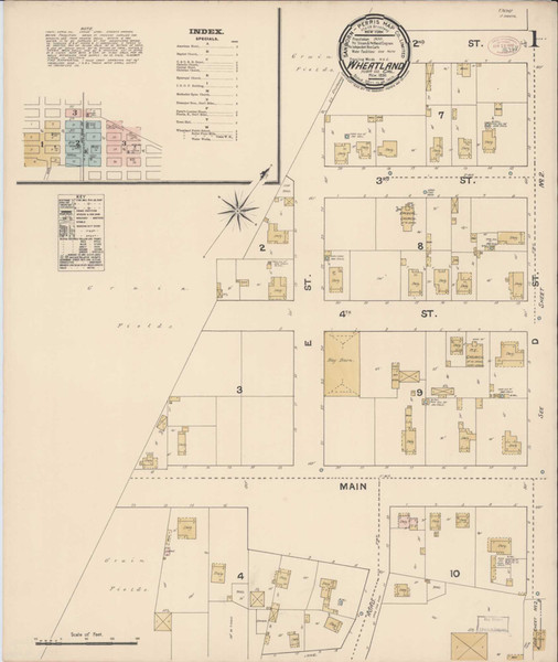 Wheatland California 1890 - Fire Insurance Index - Old Map Reprint Wheatland California 1890 - Fire Insurance Index - Old Map Reprint