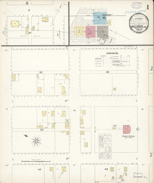 Williams California 1897 - Fire Insurance Index - Old Map Reprint