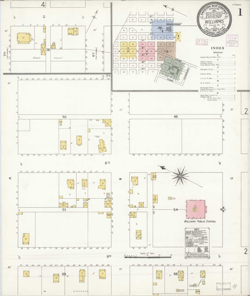 Williams California 1907 - Fire Insurance Index - Old Map Reprint