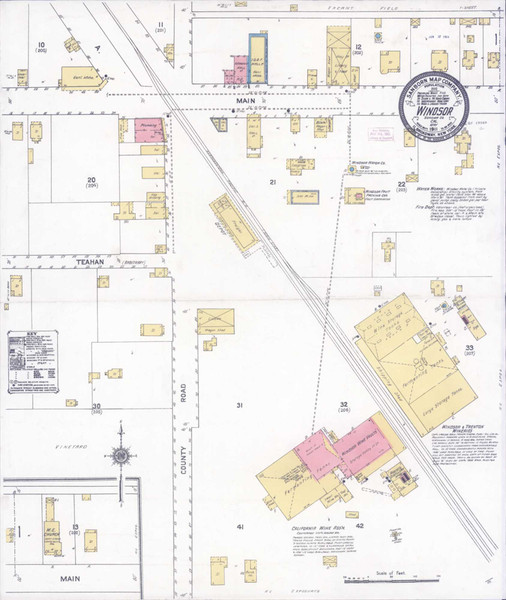Windsor California 1911 - Fire Insurance Index - Old Map Reprint