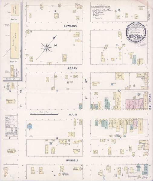 Winters California 1888 - Fire Insurance Index - Old Map Reprint