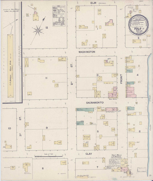 Yolo California 1889 - Fire Insurance Index - Old Map Reprint