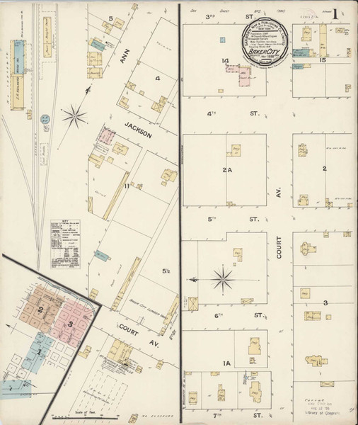 Baker Oregon 1888 - Fire Insurance Index - Old Map Reprint