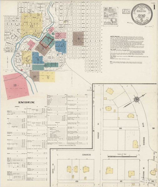 Bend Oregon 1917 - Fire Insurance Index - Old Map Reprint