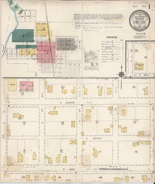 Carlton Oregon 1931 - Fire Insurance Index - Old Map Reprint