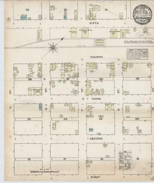 Gervais Oregon 1884 - Fire Insurance Index - Old Map Reprint