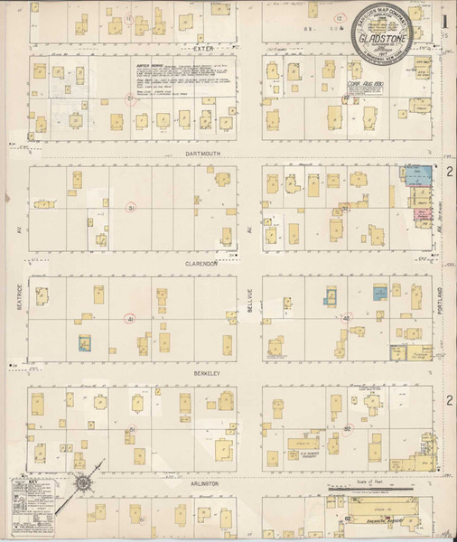 Gladstone Oregon 1930 - Fire Insurance Index - Old Map Reprint