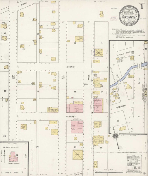 Grass Valley Oregon 1910 - Fire Insurance Index - Old Map Reprint