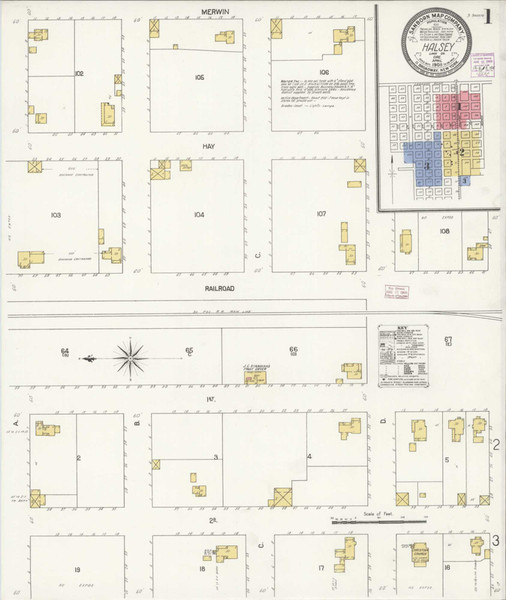 Halsey Oregon 1908 - Fire Insurance Index - Old Map Reprint