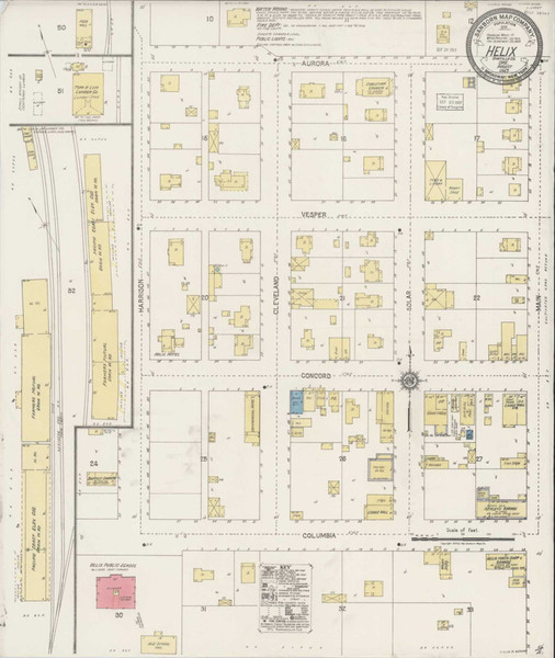 Helix Oregon 1917 - Fire Insurance Index - Old Map Reprint