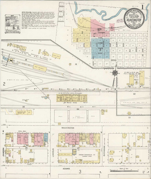 Huntington Oregon 1911 - Fire Insurance Index - Old Map Reprint Huntington Oregon 1911 - Fire Insurance Index - Old Map Reprint