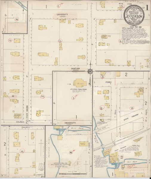 Jefferson Oregon 1931 - Fire Insurance Index - Old Map Reprint