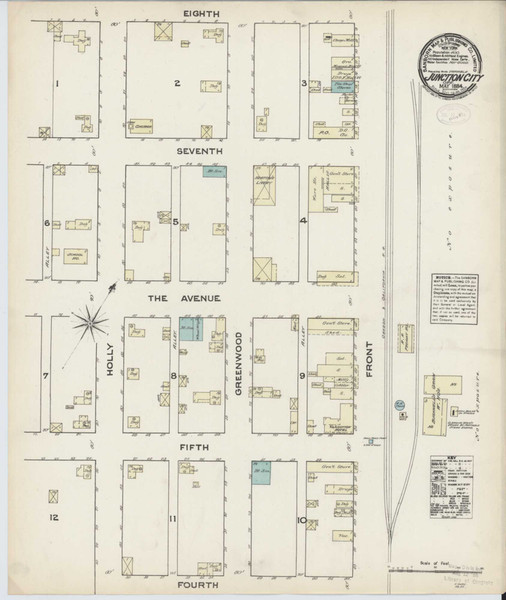 Junction City Oregon 1884 - Fire Insurance Index - Old Map Reprint