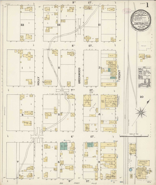 Junction City Oregon 1888 - Fire Insurance Index - Old Map Reprint