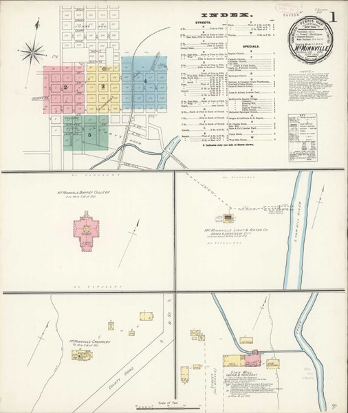 Mcminnville Oregon 1892 - Fire Insurance Index - Old Map Reprint