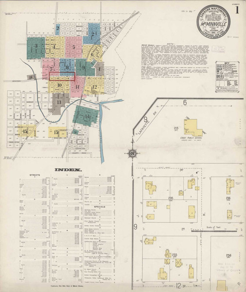 Mcminnville Oregon 1912 - Fire Insurance Index - Old Map Reprint