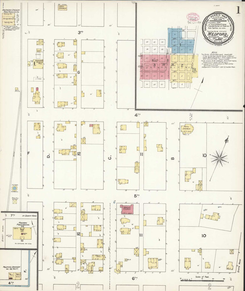 Medford Oregon 1893 - Fire Insurance Index - Old Map Reprint