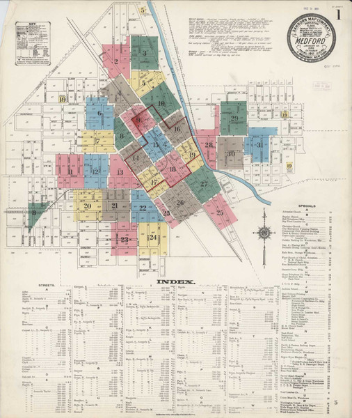 Medford Oregon 1911 - Fire Insurance Index - Old Map Reprint