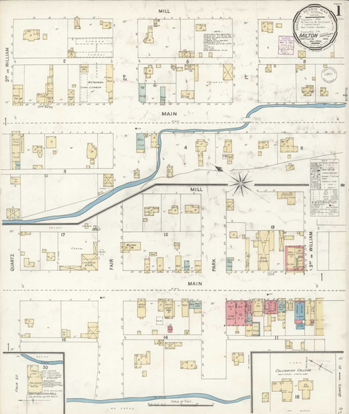 Milton Oregon 1900 - Fire Insurance Index - Old Map Reprint