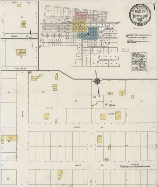 North Plains Oregon 1921 - Fire Insurance Index - Old Map Reprint