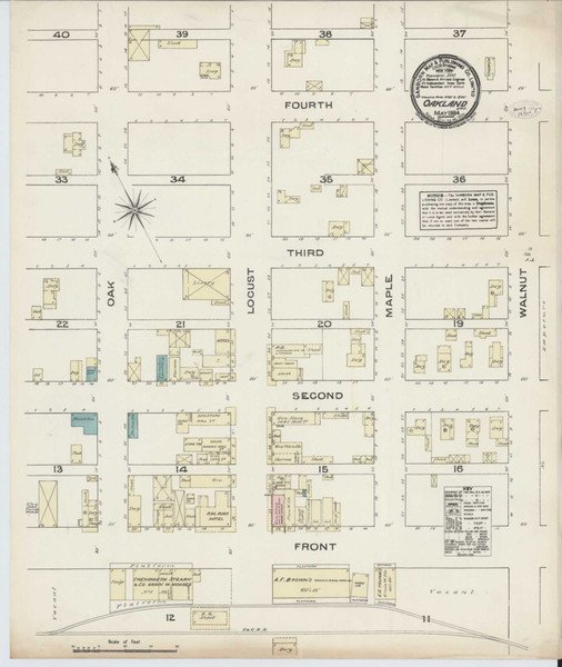 Oakland Oregon 1884 - Fire Insurance Index - Old Map Reprint