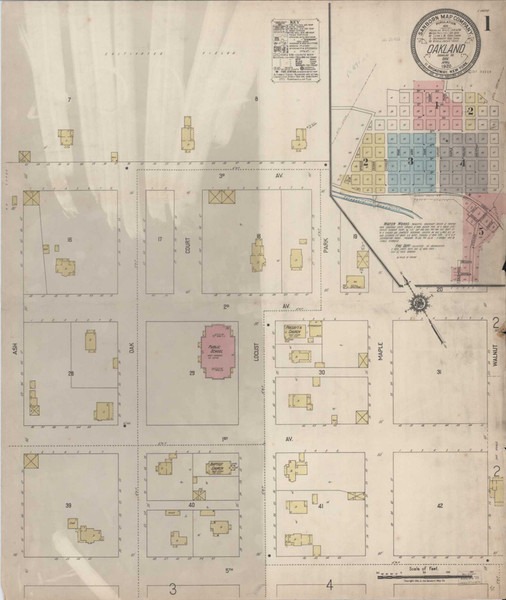 Oakland Oregon 1920 - Fire Insurance Index - Old Map Reprint
