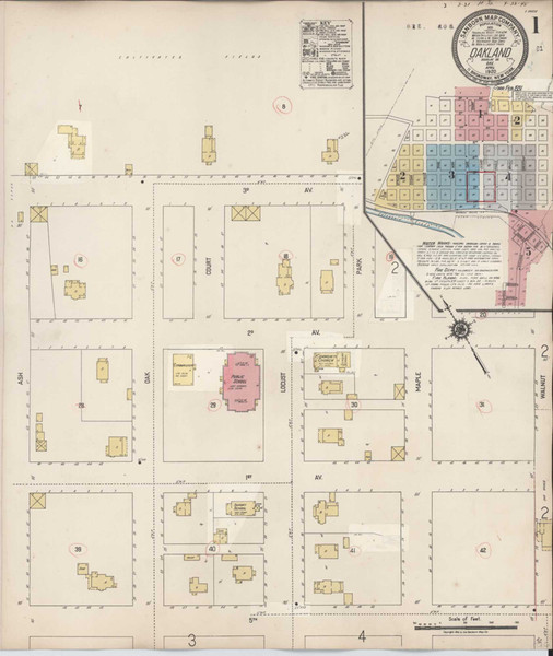 Oakland Oregon 1931 - Fire Insurance Index - Old Map Reprint