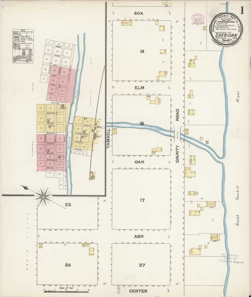 Sheridan Oregon 1893 - Fire Insurance Index - Old Map Reprint