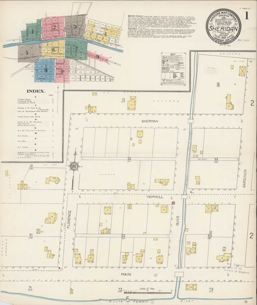 Sheridan Oregon 1913 - Fire Insurance Index - Old Map Reprint