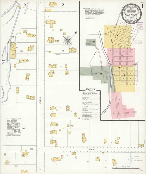 Silverton Oregon 1906 - Fire Insurance Index - Old Map Reprint