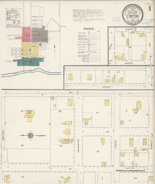 Stayton Oregon 1913 - Fire Insurance Index - Old Map Reprint