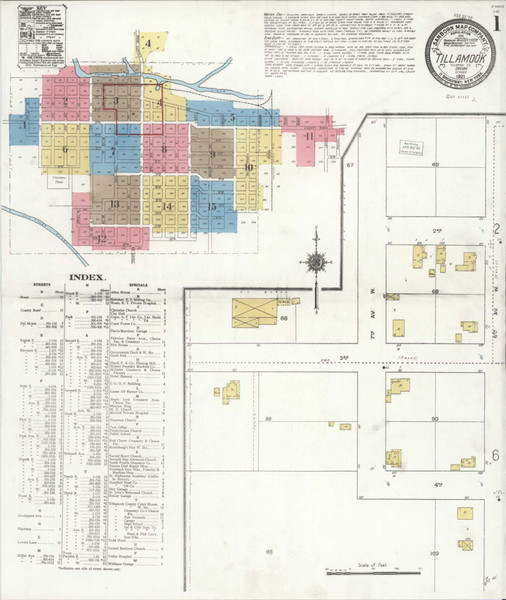 Tillamook Oregon 1921 - Fire Insurance Index - Old Map Reprint