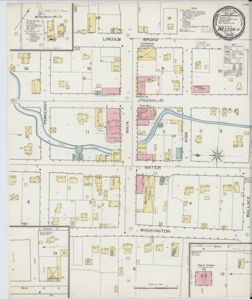 Weston Oregon 1893 - Fire Insurance Index - Old Map Reprint