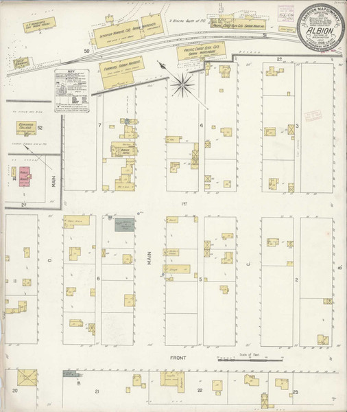 Albion Washington 1908 - Fire Insurance Index - Old Map Reprint Albion Washington 1908 - Fire Insurance Index - Old Map Reprint
