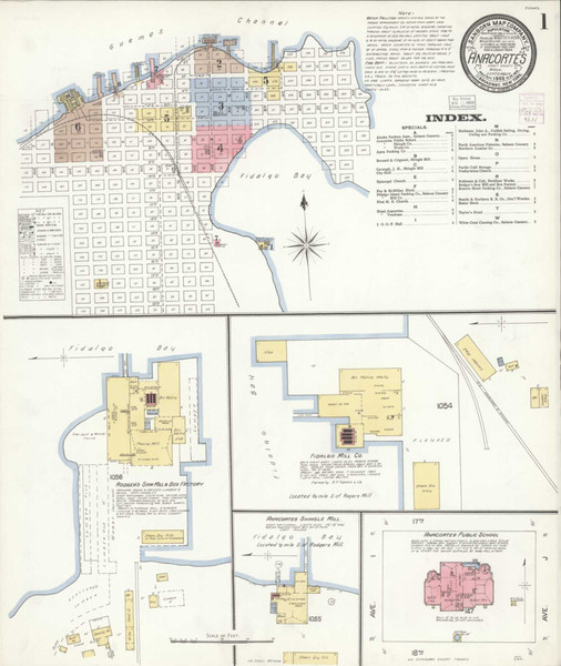Anacortes Washington 1903 - Fire Insurance Index - Old Map Reprint Anacortes Washington 1903 - Fire Insurance Index - Old Map Reprint