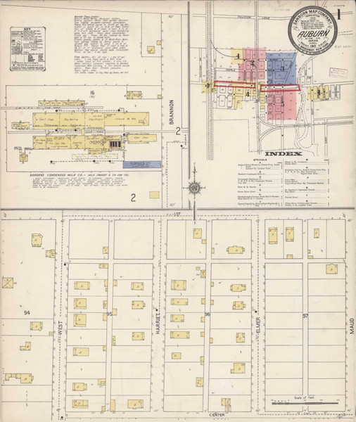 Auburn Washington 1910 - Fire Insurance Index - Old Map Reprint Auburn Washington 1910 - Fire Insurance Index - Old Map Reprint