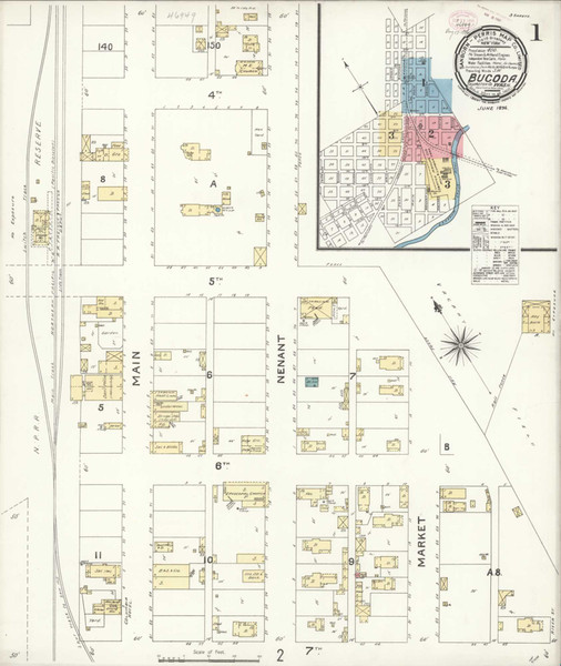 Bucoda Washington 1896 - Fire Insurance Index - Old Map Reprint Bucoda Washington 1896 - Fire Insurance Index - Old Map Reprint