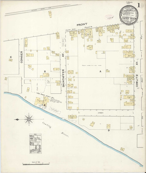 Castle Rock Washington 1891 - Fire Insurance Index - Old Map Reprint Castle Rock Washington 1891 - Fire Insurance Index - Old Map Reprint