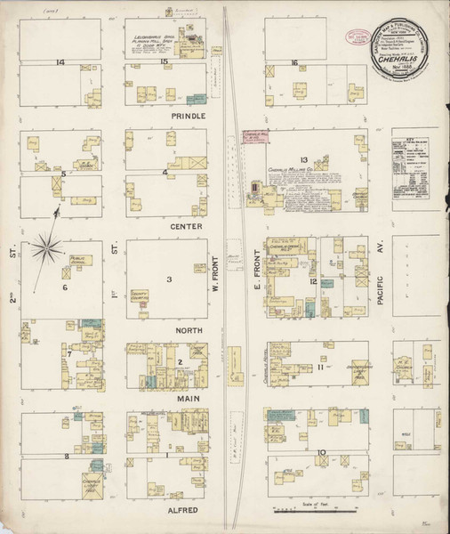 Chehalis Washington 1888 - Fire Insurance Index - Old Map Reprint Chehalis Washington 1888 - Fire Insurance Index - Old Map Reprint