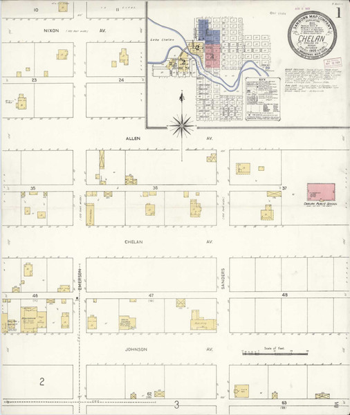 Chelan Washington 1909 - Fire Insurance Index - Old Map Reprint Chelan Washington 1909 - Fire Insurance Index - Old Map Reprint