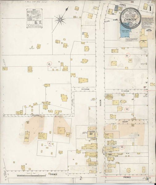 Chinook Washington 1929 - Fire Insurance Index - Old Map Reprint Chinook Washington 1929 - Fire Insurance Index - Old Map Reprint