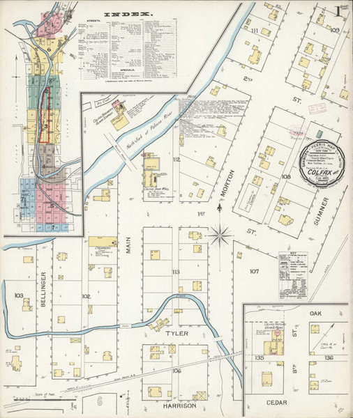 Colfax Washington 1893 - Fire Insurance Index - Old Map Reprint Colfax Washington 1893 - Fire Insurance Index - Old Map Reprint