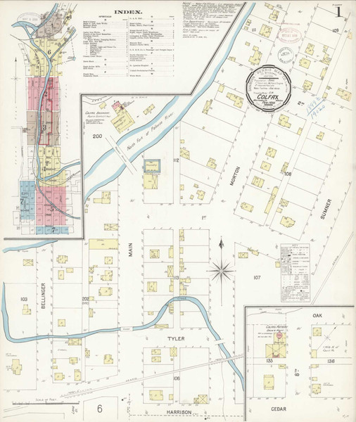 Colfax Washington 1899 - Fire Insurance Index - Old Map Reprint Colfax Washington 1899 - Fire Insurance Index - Old Map Reprint
