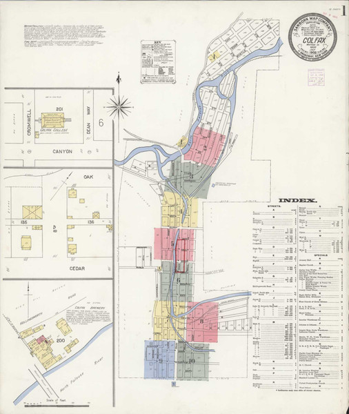 Colfax Washington 1908 - Fire Insurance Index - Old Map Reprint Colfax Washington 1908 - Fire Insurance Index - Old Map Reprint